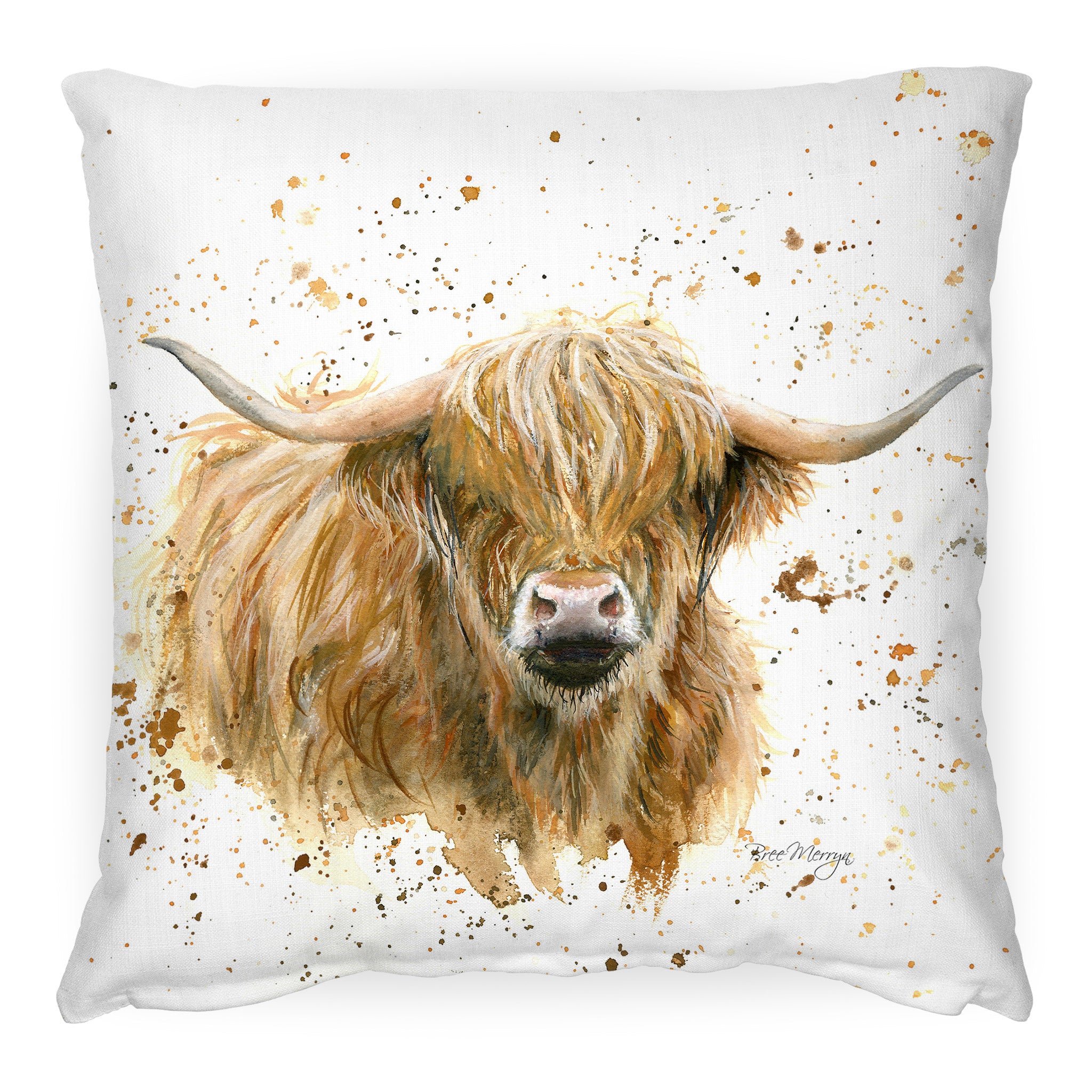 Blair Highland Cow Luxury Cushion By Bree Merryn - A Bentley Cushions